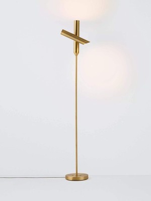 John Lewis Swivel LED Uplighter Floor Lamp, Matt Brass