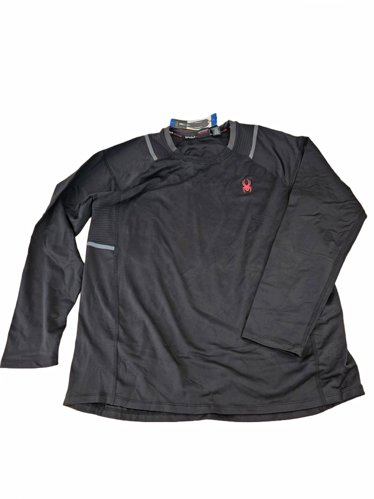 Spyder Active Mens 1/4 Zip Pullover Long Sleeve Shirt Black LG / LARGE