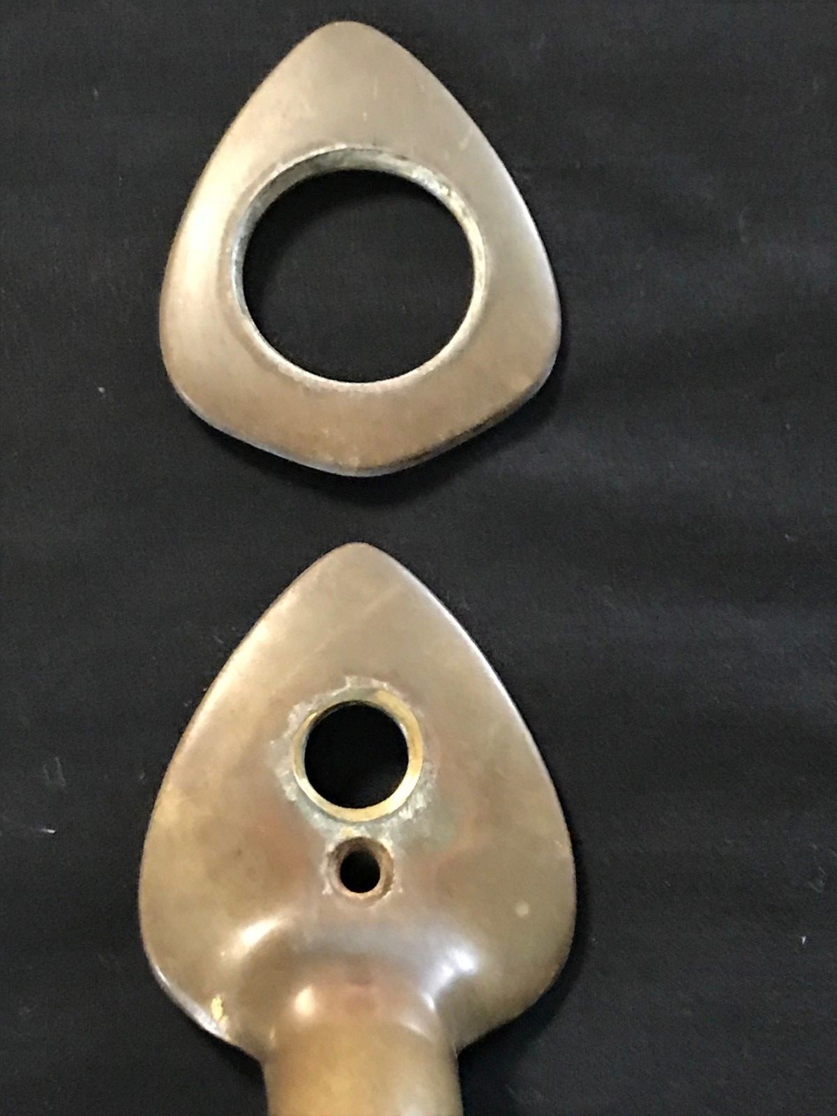 Vintage Brass Door Handle Barn Door Pub Has Hole for Lock & Piece for Deadbolt