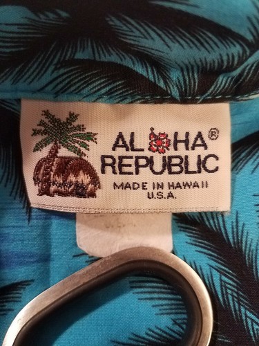 Aloha Republic Men's XL Hawaiian tropical design short sleeve cotton shirt USA