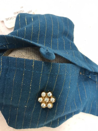 NWT Anthropologie Owl Lavender Sachet ?? Potpourri ~ Rhinestone Embroidered Blue