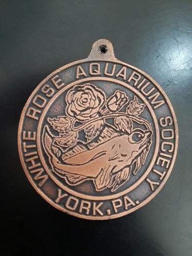 Vintage Old Aquarium Fish Bowl White Rose York PA - Society Judging Metal