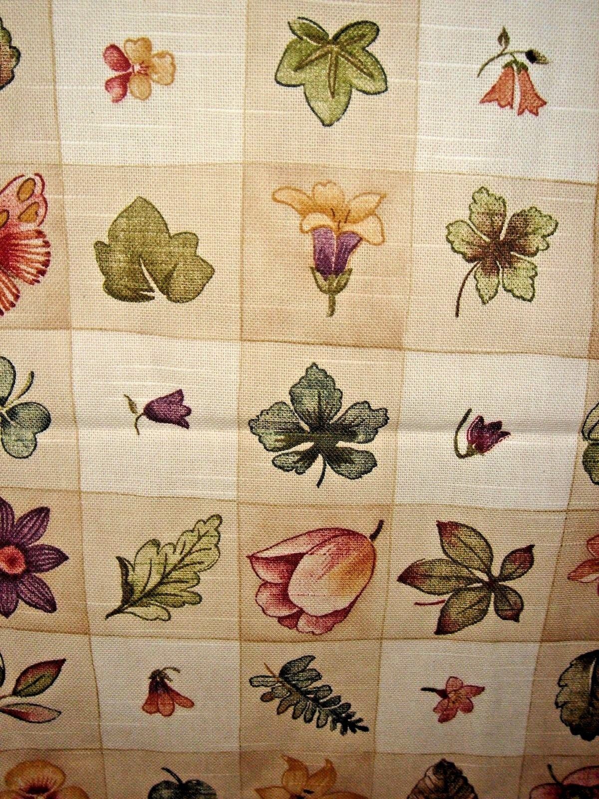 VICTORIAN FRENCH COUNTRY WAVERLY FLORAL FLOWER FRUIT PASTORAL PLAID FABRIC 4+yds