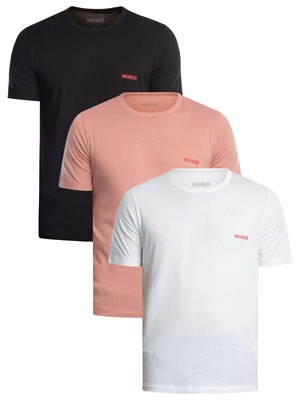 Мужская футболка HUGO 3 Pack Lounge Crew, разноцветная