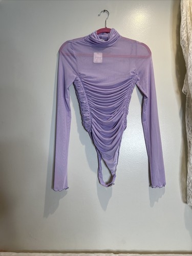 

Free People Intimate Under It All Сетчатое прозрачное сексуальное боди с рюшами  Сиреневый, Lilac