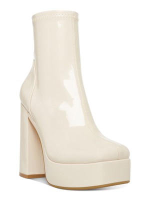Женские ботильоны STEVE MADDEN бежевого цвета на платформе и блочном каблуке Bianca Toe 1-1/2, 9 М