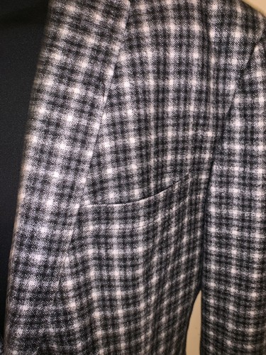 Custom Made for DWIGHT HOWARD Gray Check 2-Button Linen Sportcoat Blazer 44XL