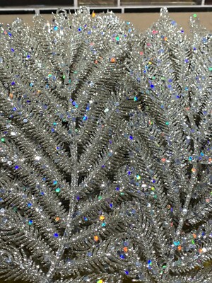17 Glittery Silver Peacock Christmas Picks