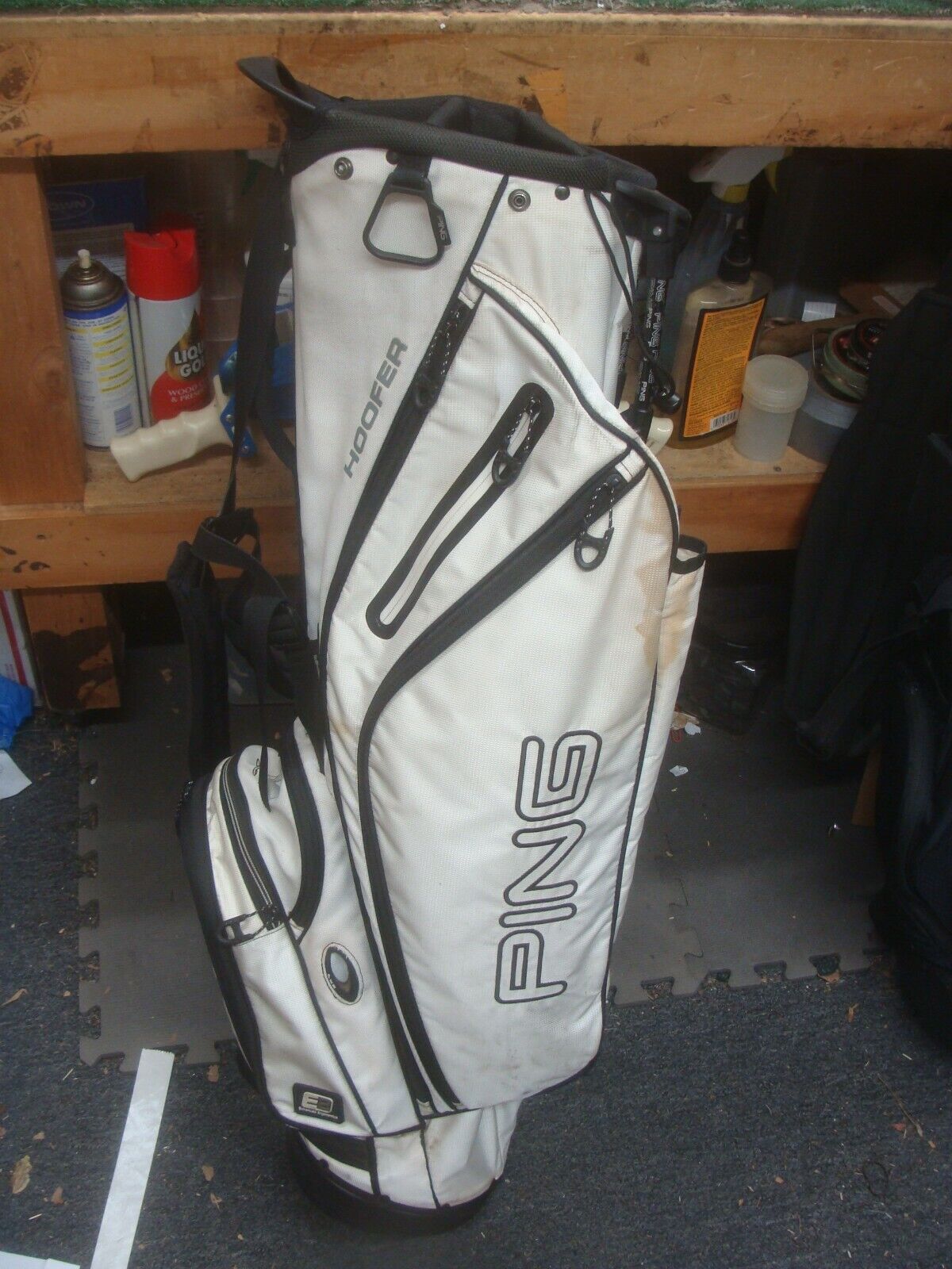 hoofer e2 golf stand bag white