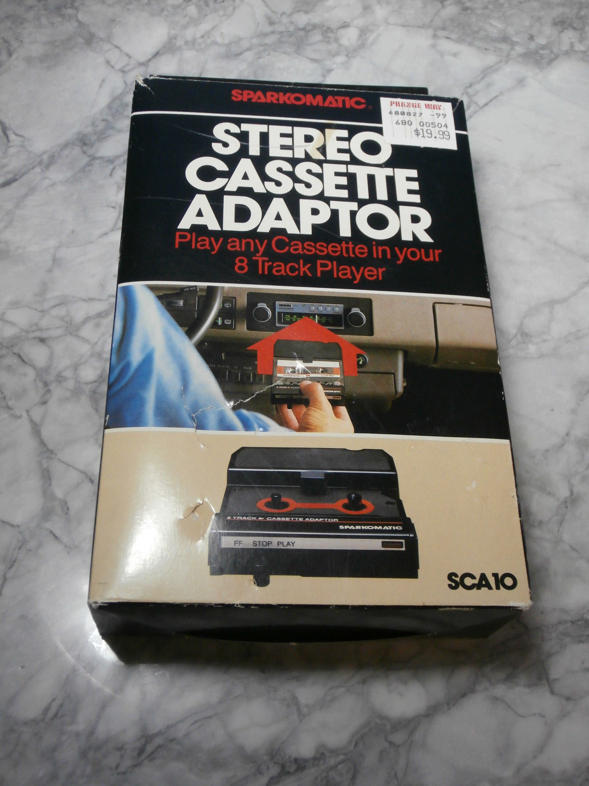 Vintage Sparkomatic Stereo Cassette Adaptor 8 Track To Cassette SCA10 In Box