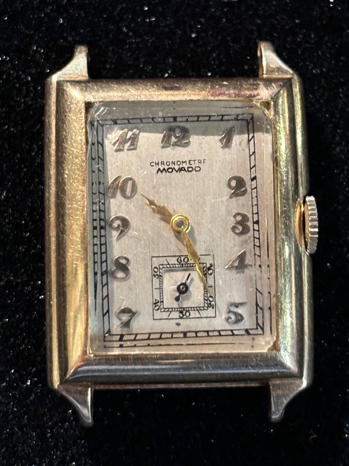 Antique 14k Movado Chronometre Tank Manual Wind Watch | eBay