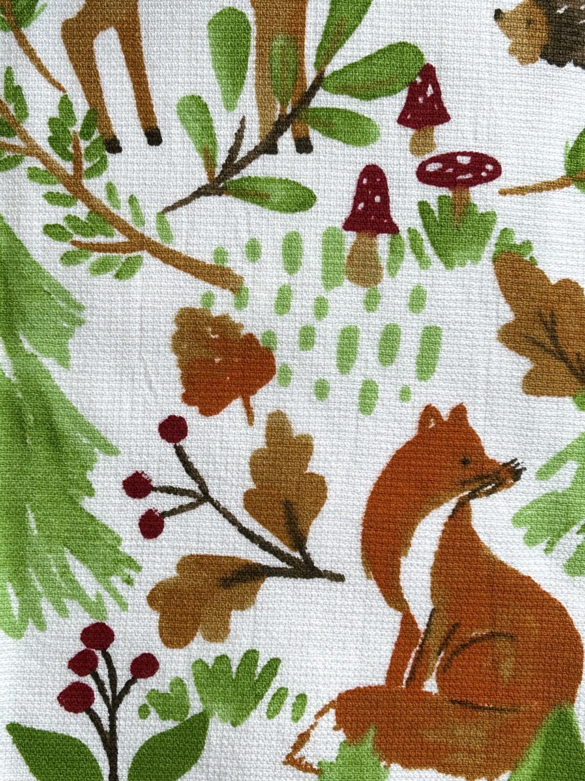 Storehouse Seasonal 3 Pc. Kitchen Towel Set Fox Deer Hedgehog Autumn 100% Cotton