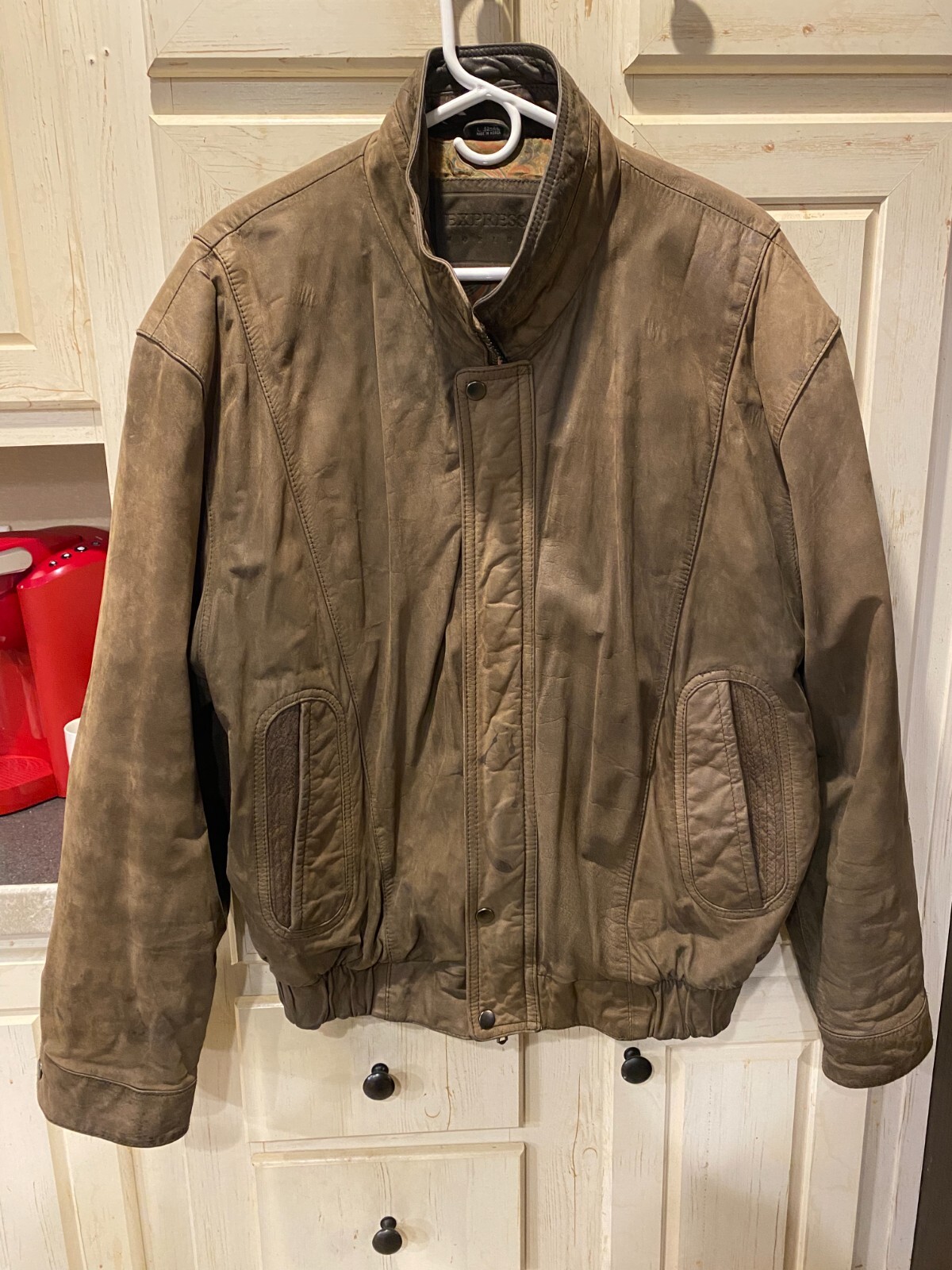 Expressions Worldwide Vintage Men's Leather Jacket Brown Sz L Expressions Worldwide Vintage Men's Leather Jacket Brown Sz L