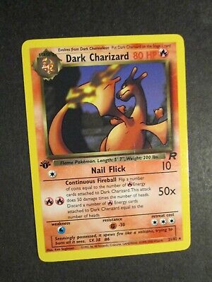 NM (1st edition) Pokemon DARK CHARIZARD Card TEAM ROCKET Set 21/82 Ed RARE #5