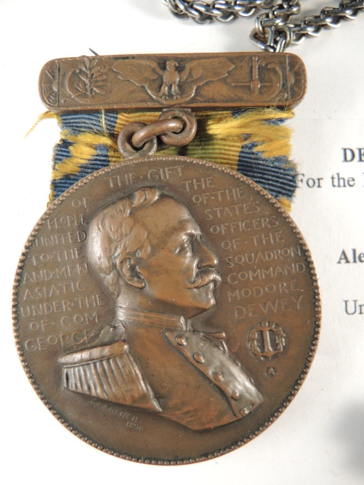 Dewey medal group to Campbell Spanish American war veterans medal #82882 lapel p
