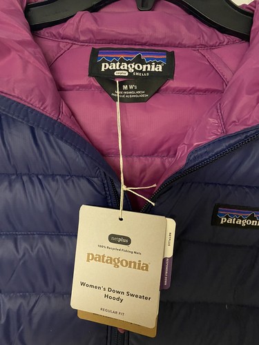 Pre-owned Patagonia ⭐️ W's Down Sweater Hoody, Sound Blue, Size M