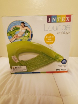 NEW Intex Inflatable SIT N FLOAT Green POOL LOUNGE- 60'' x 39''