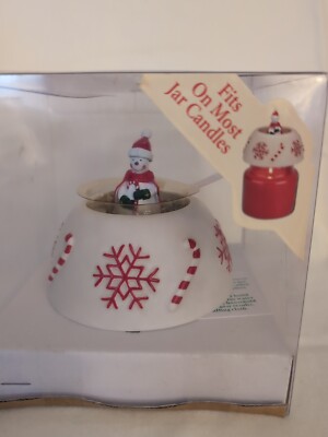 Mr. Christmas Spinning Snowman Jar Candle Top Vintage 2004 NEW