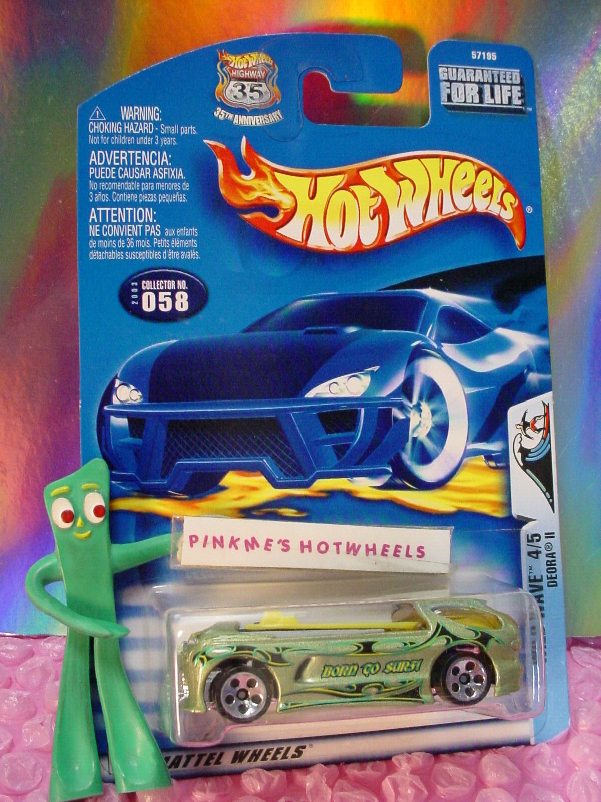 2003 Hot Wheels DEORA II #58 35th ☆Green ; 5dot;surfboards