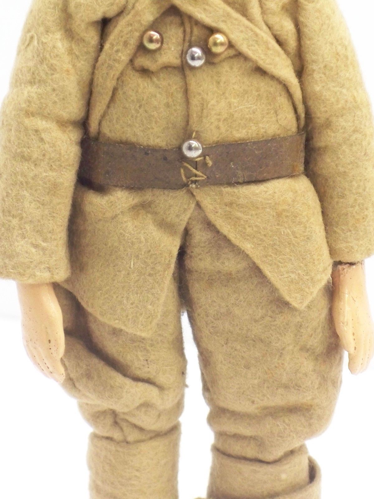 Vintage Antique Bucherer Saba Metal Full Jointed Aviator Doll With Clothes