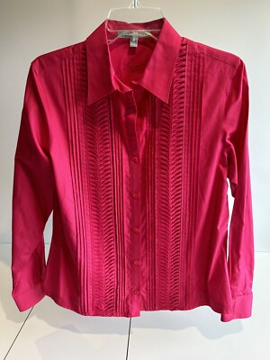 Shaped Fit Women s Pink Pleated Blouse Size S
