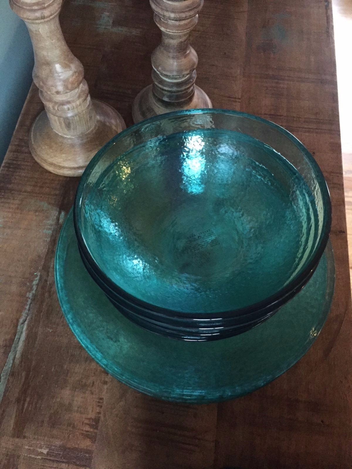 Pottery Barn Fresca Outdoor Indoor Plates Bowls Serving Bowl New 9 Pc Set