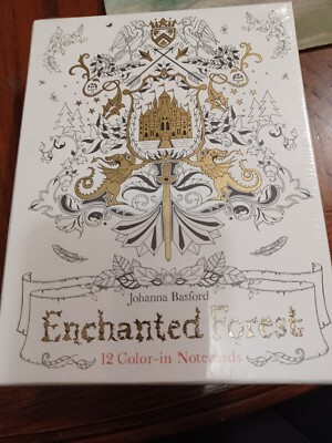 Enchanted Forest: 12 Color-in Notecards by Basford, Johanna