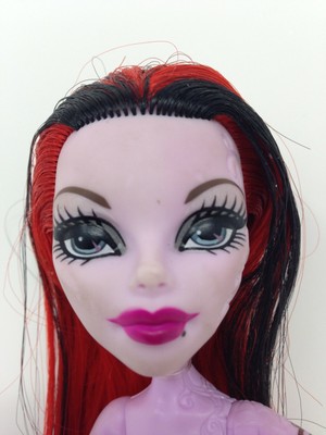 monster high doll red and black hair