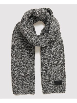 

SUPER DRY Black Grit Grey Вязаный шарф Стокгольм Утепленный шарф, Серый