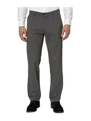 

DOCKERS Мужские серые эластичные брюки прямого кроя 34 х 34, Серый, 297120008