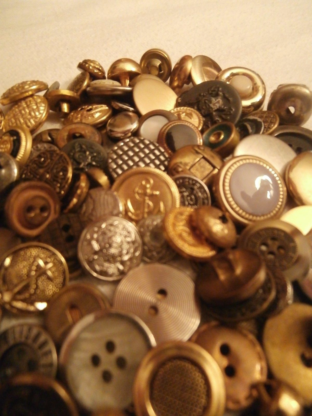 Variety Of 100 Plus Very Beautiful Buttons Mostly Metal For Clothing Or Crafts