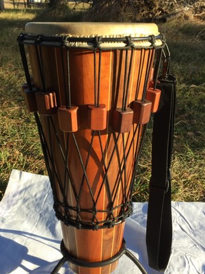 Very Fine Handmade Mixed Hard Wood Ashiko Drum W Tuners One of a Kind