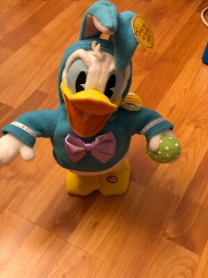 Animated Donald Duck Don't Pull My Ears Toy Easter Bunny Egg Walks! Disney