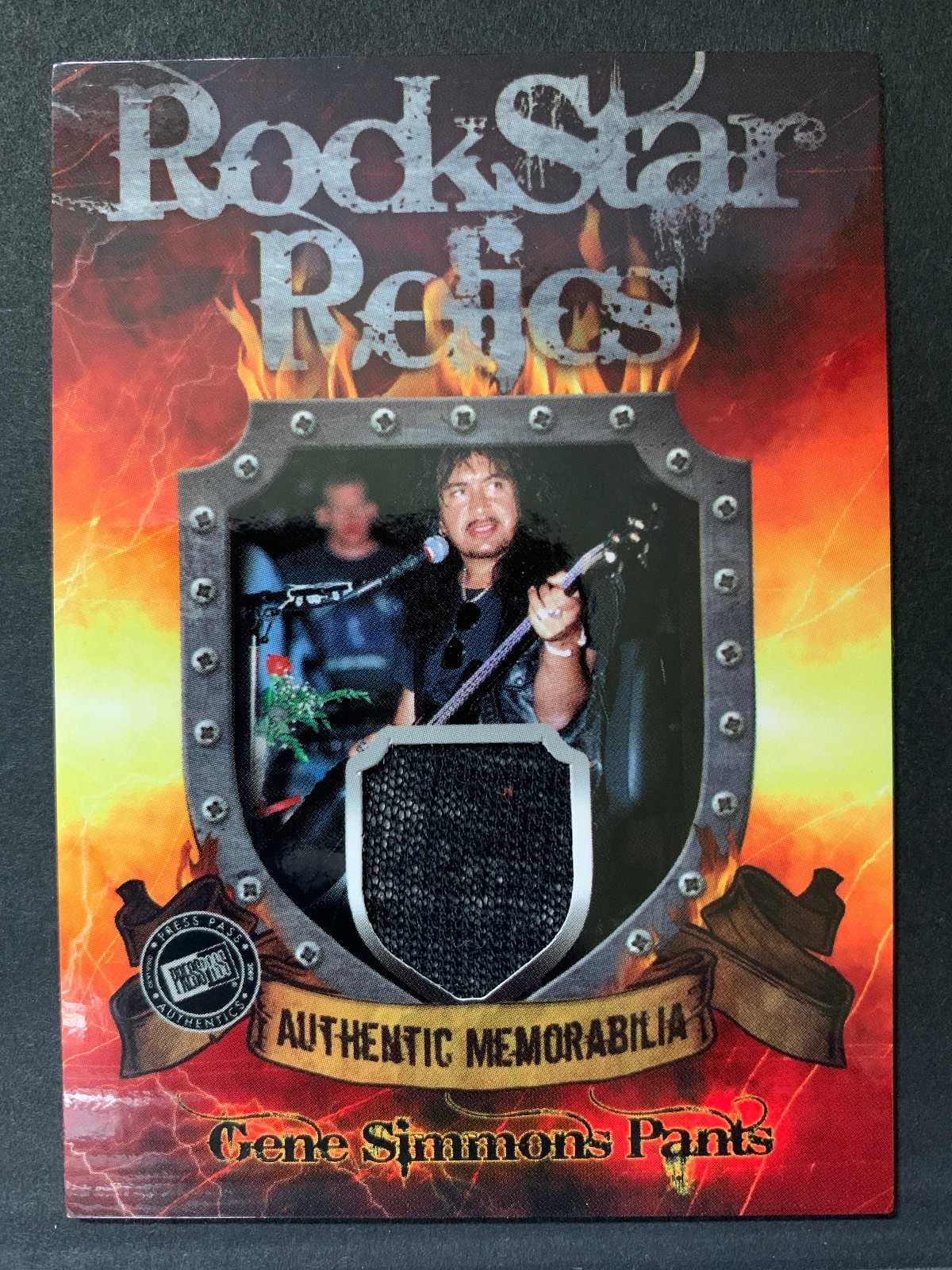 2009 Press Pass Kiss 360 Rock Star Relics Worn Pants Gene Simmons Memorabilia