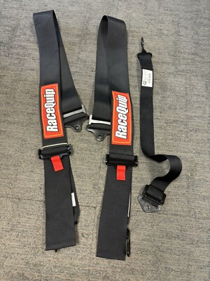 RaceQuip Black 5 point Racing Harness Seat Belts 711001 SFI 16.1 (3 Pieces)