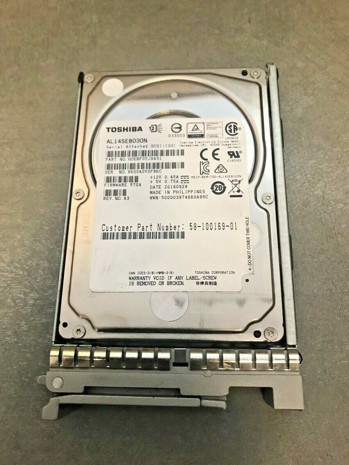 Toshiba AL14SEB030N Cisco UCS-HD300G10K12G 58-100169-01 Toshiba AL14SEB030N Cisco UCS-HD300G10K12G 58-100169-01