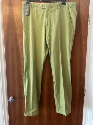 Meyer Kiwi Green Washed Soft Twill Stretch Oslo Trousers W40 L32 BNWT RRP £145