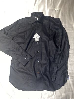 Luchiano Visconti Black Label Men's SMall Woven Shirt $125