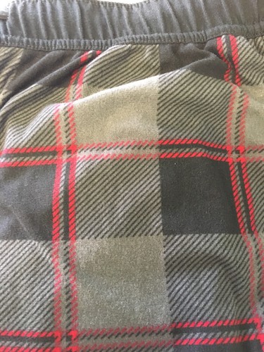 Nautica Men's Fleece Sleepwear Red Gray Black Plaid Large #270