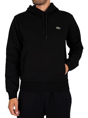 Lacoste Mens Logo Pullover Hoodie, Black