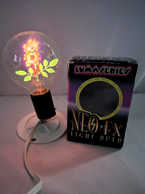 Vintage 90's Neo FX Bulb Lumaseries Flower Lamp Bulb Aerolux Style In Box Works