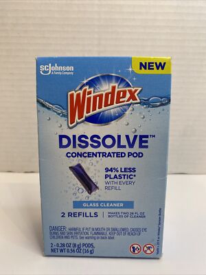 Windex Dissolve Concentrated Pod Refill 2 Count Glass Cleaner Makes 26fl Per Pod