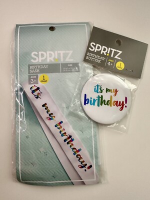 Birthday Sash and Button SPRITZ  It s My Birthday!  Set -NEW