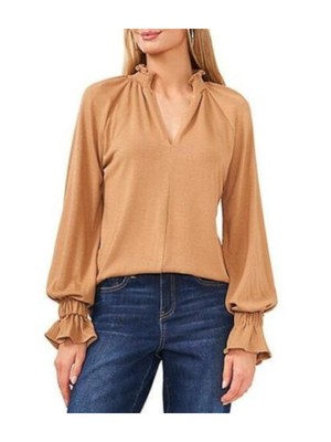 

VINCE CAMUTO Женский коричневый свитер с разрезами и длинными рукавами, с присборенными манжетами