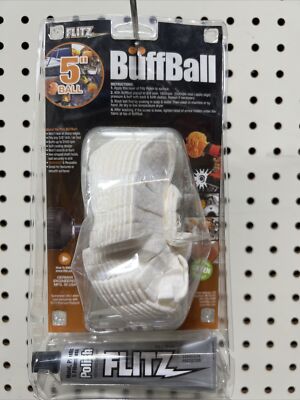 FLITZ BUFF BALL - LARGE 5'' - WHITE W/1.76OZ TUBE FLITZ POLISH