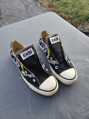 Converse All Star Tennis Shoes W8 Great Pattern Need Strings