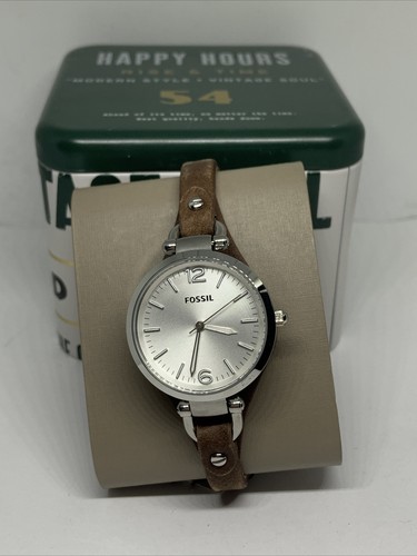 Fossil Georgia ES3060 Men's Brown Leather Strap Analog Dial Fossil Georgia ES3060 Men's Brown Leather Strap Analog Dial