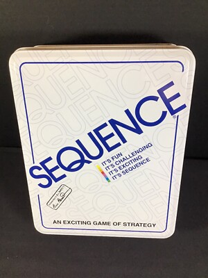 Jax SEQUENCE Board Card Game in Tin Metal Box NEW