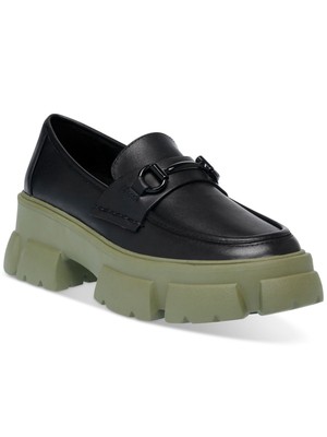 STEVE MADDEN/ женские черные кожаные мокасины Trifecta на платформе 1-1/2 размера 5,5 М