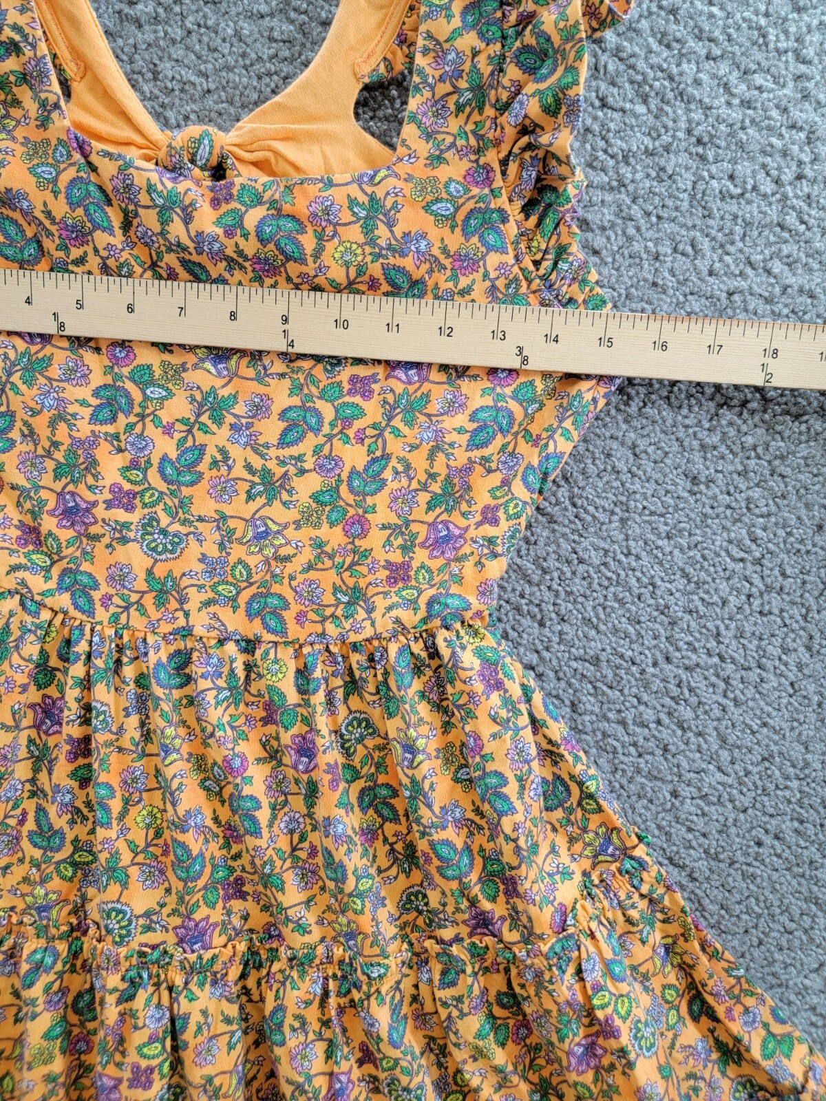 Polo Ralph Lauren Floral Ruffled Jersey Dress Big Girls XL 16 Tropical Woodblock - Picture 5 of 15